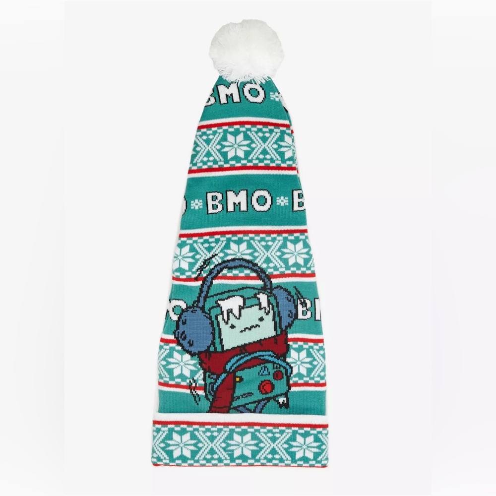 Adventure Time BMO‎ Fair Isle Long Santa Hat Hot Topic Christmas